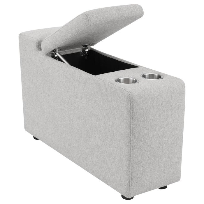 Upholstered Modular Storage Console Dark Grey