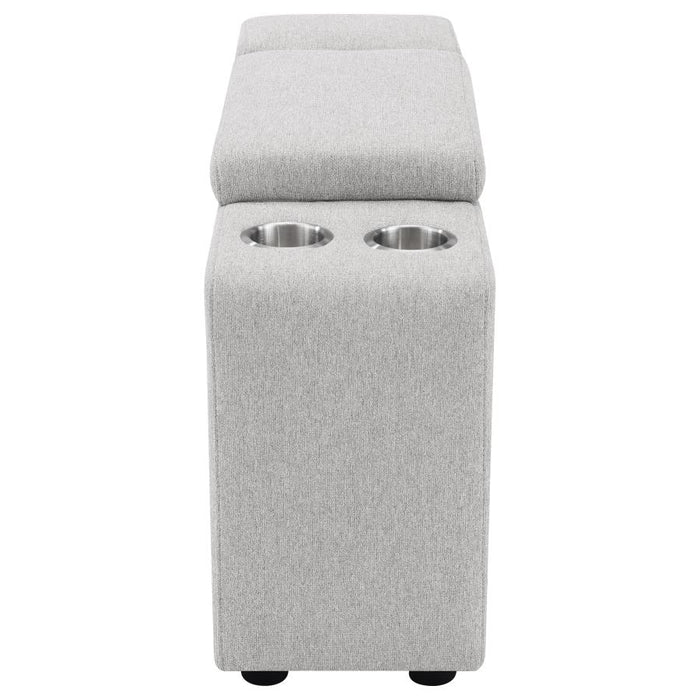 Upholstered Modular Storage Console Dark Grey