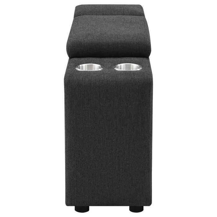 Upholstered Modular Storage Console Dark Grey