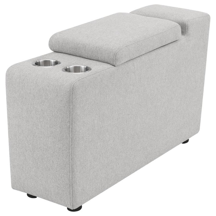 Upholstered Modular Storage Console Dark Grey