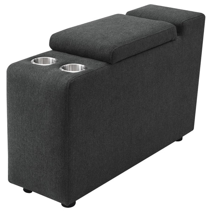 Upholstered Modular Storage Console Dark Grey