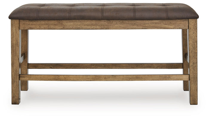 Urbinforte - Double Counter Height Upholstered Bench - Light Brown - view 2
