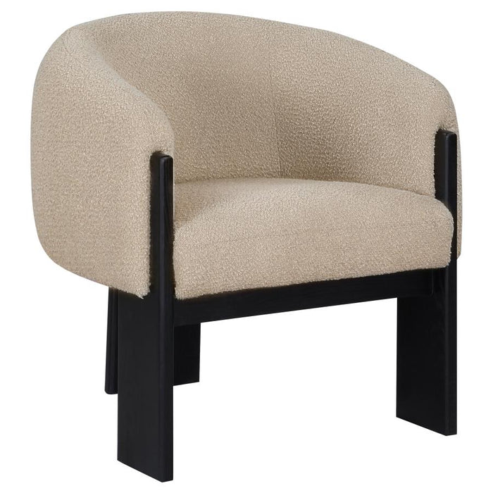 Valdez Boucle Upholstered Barrel Back Accent Chair
