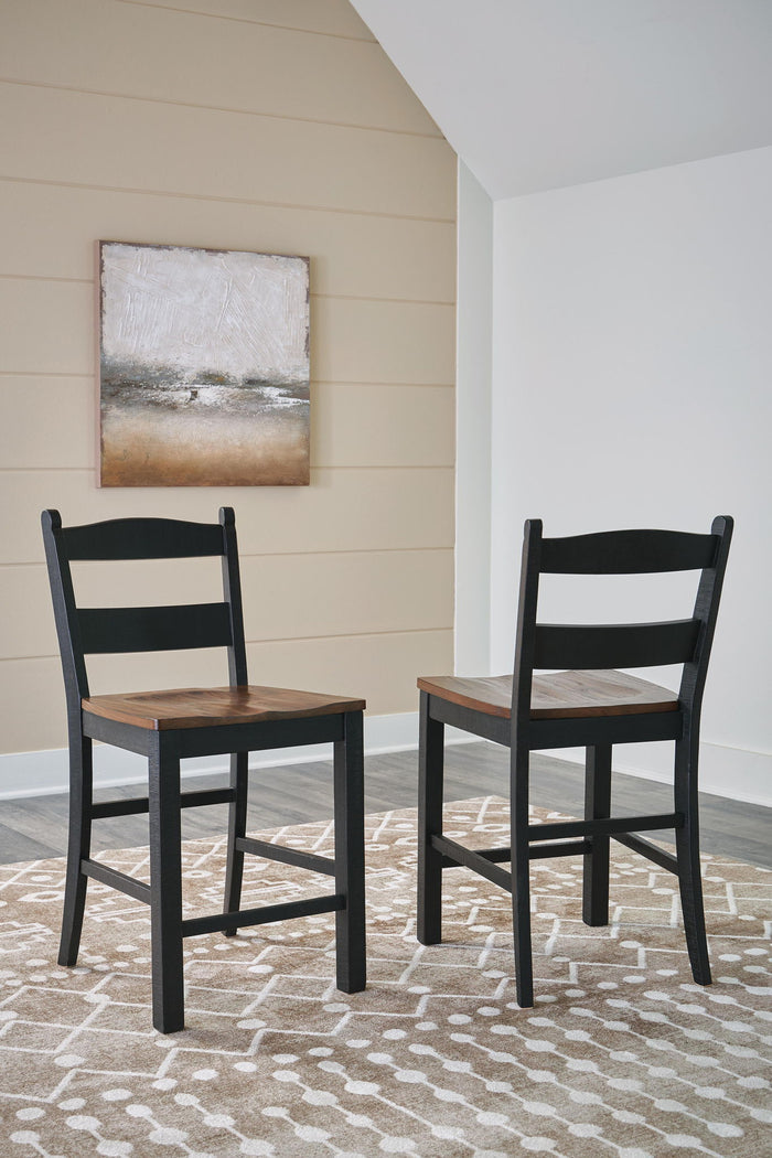 Valebeck - Barstool (Set of 2) - Black / Brown - view 8