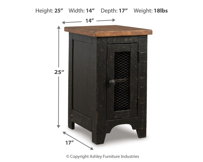 Valebeck - Chair Side End Table - Black / Brown - view 2