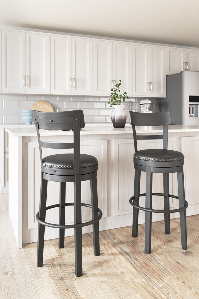 Valebeck - Tall Upholstered Swivel Barstool - view 7