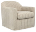 Valwick - Swivel Accent Chair - Cream / Brown
