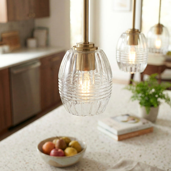 Vista - Single Pendant Chain Hanging Light - Clear / Gold - view 5