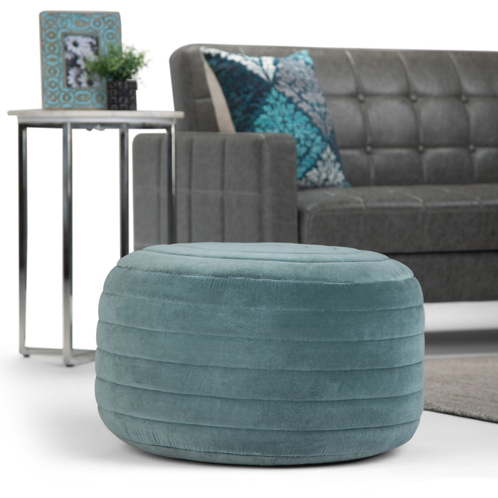 Vivienne - Upholstered Round Pouf - view 2