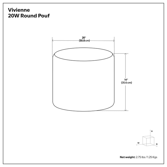 Vivienne - Upholstered Round Pouf - view 3