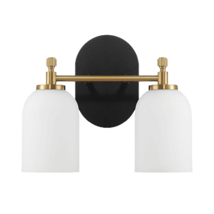 Vortex - 2 Lights Vanity In Style For Over Bathroom Mirror Wall Sconce - Black / Gold / White - view 8