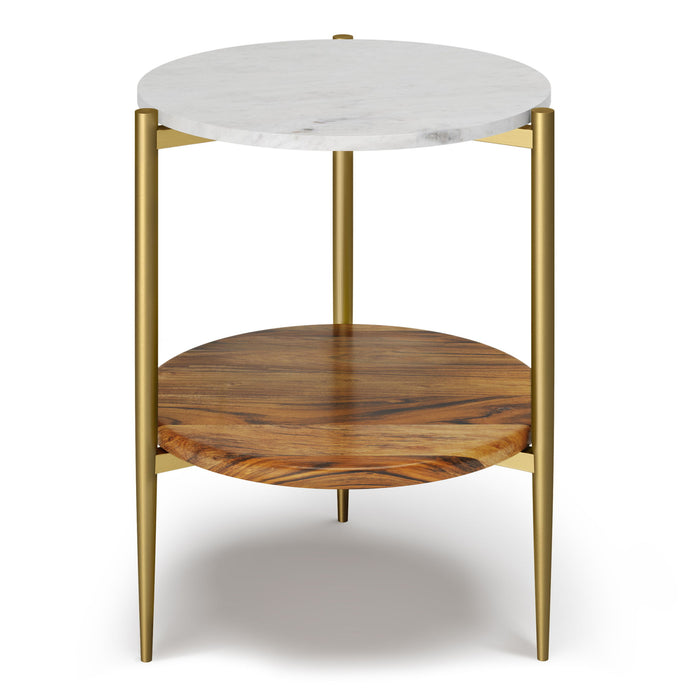 Wagner - Round Marble & Wood Table - view 2