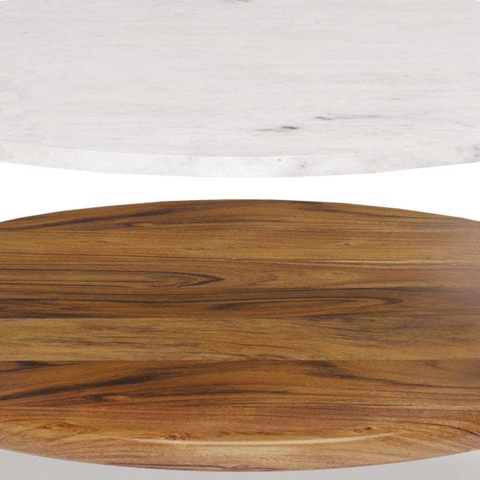 Wagner - Round Marble & Wood Table - view 3