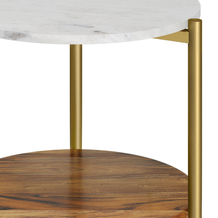 Wagner - Round Marble & Wood Table - view 4