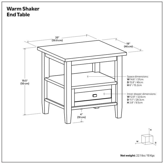 Warm Shaker - End Table - Warm Walnut Brown - view 6
