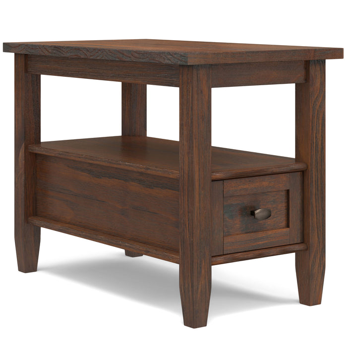 Warm Shaker - Narrow Side Table - Distressed Charcoal Brown by Simpli-Home | Bel Furniture