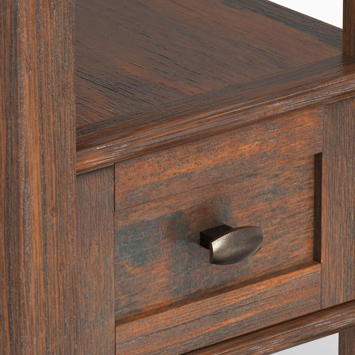 Warm Shaker - Narrow Side Table - Distressed Charcoal Brown by Simpli-Home | Bel Furniture