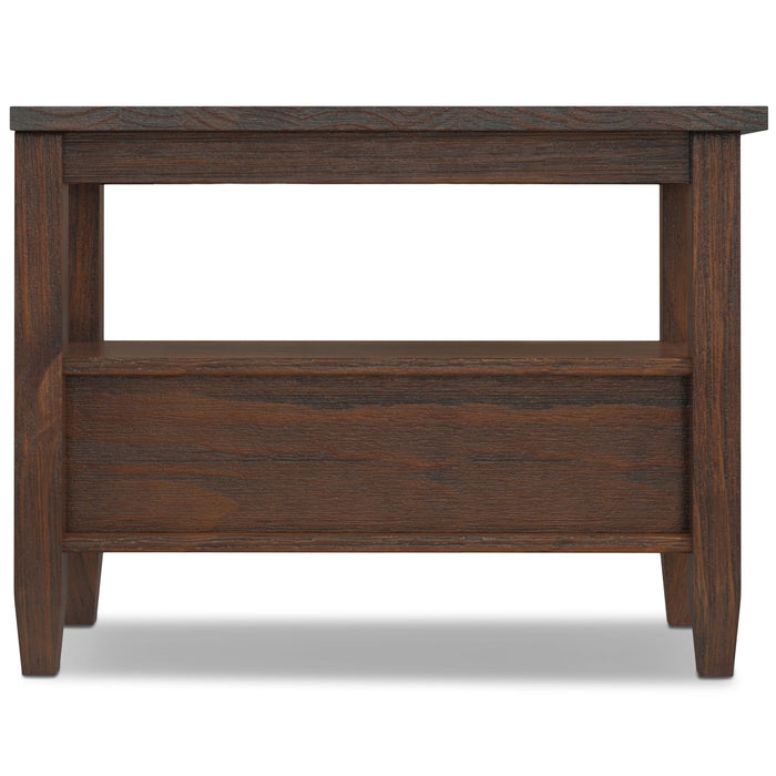 Warm Shaker - Narrow Side Table - Distressed Charcoal Brown by Simpli-Home | Bel Furniture