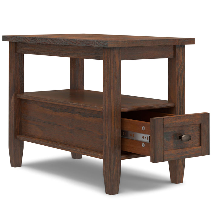 Warm Shaker - Narrow Side Table - Distressed Charcoal Brown by Simpli-Home | Bel Furniture