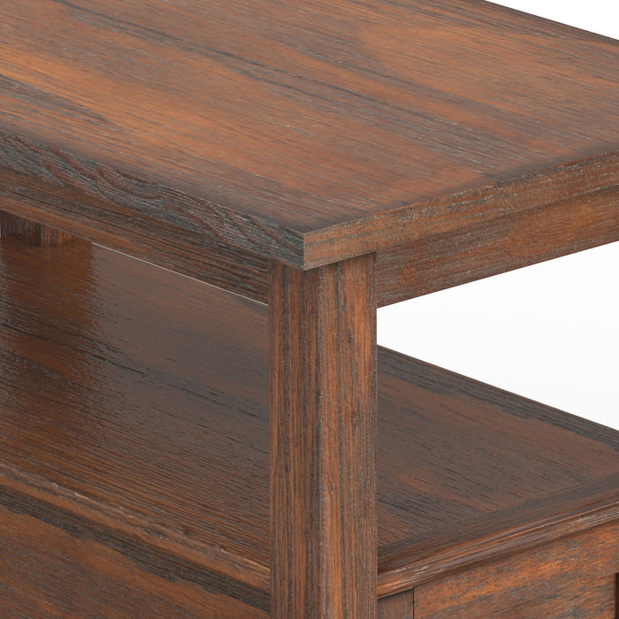 Warm Shaker - Narrow Side Table - Distressed Charcoal Brown by Simpli-Home | Bel Furniture