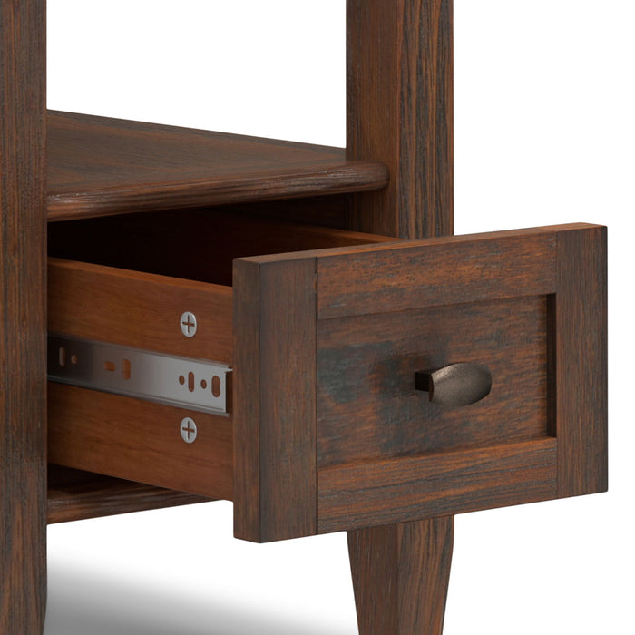 Warm Shaker - Narrow Side Table - Distressed Charcoal Brown by Simpli-Home | Bel Furniture