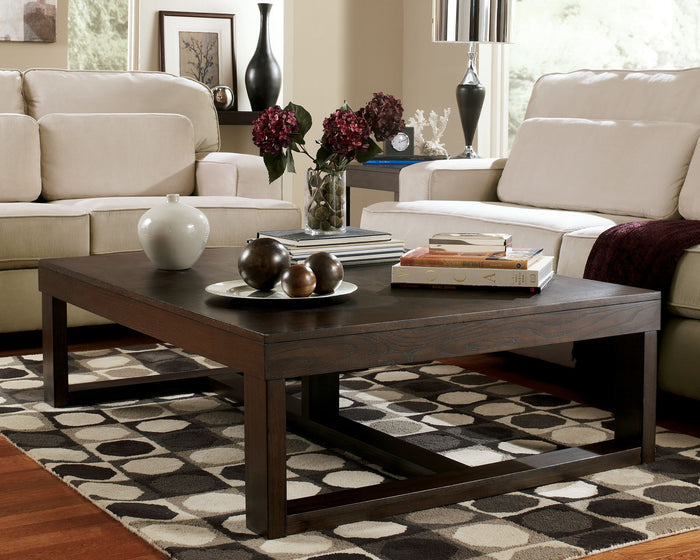 Watson - Dark Brown - Rectangular Cocktail Table by Signature Design by Ashley® | Bel Furniture