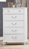 White Glam Chest with Wooden Top