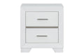 Modern White 2-Drawer Nightstand by Mollai Collections | Bel Furniture