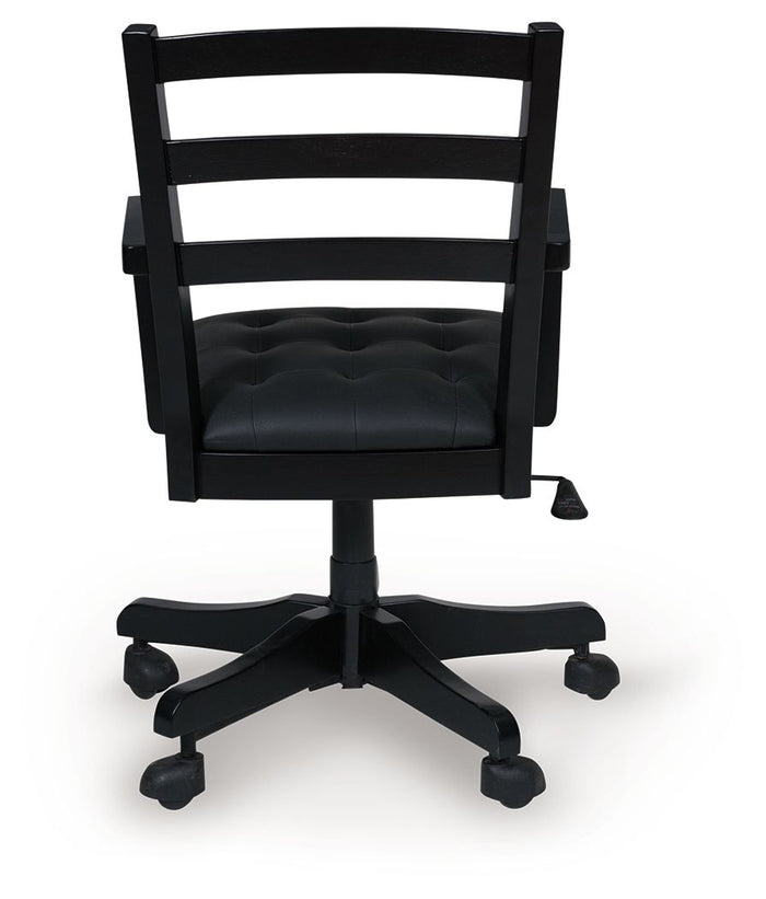 Wildenauer - Brown / Black - Home Office Swivel Desk Chair by Signature Design by Ashley® | Bel Furniture