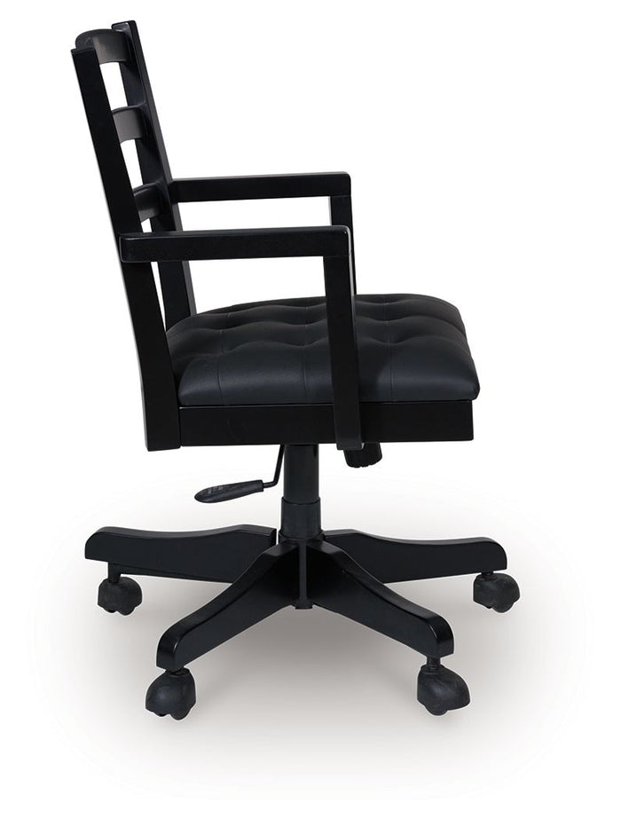 Wildenauer - Brown / Black - Home Office Swivel Desk Chair by Signature Design by Ashley® | Bel Furniture
