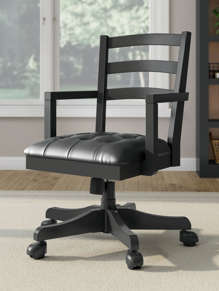 Wildenauer - Brown / Black - Home Office Swivel Desk Chair by Signature Design by Ashley® | Bel Furniture