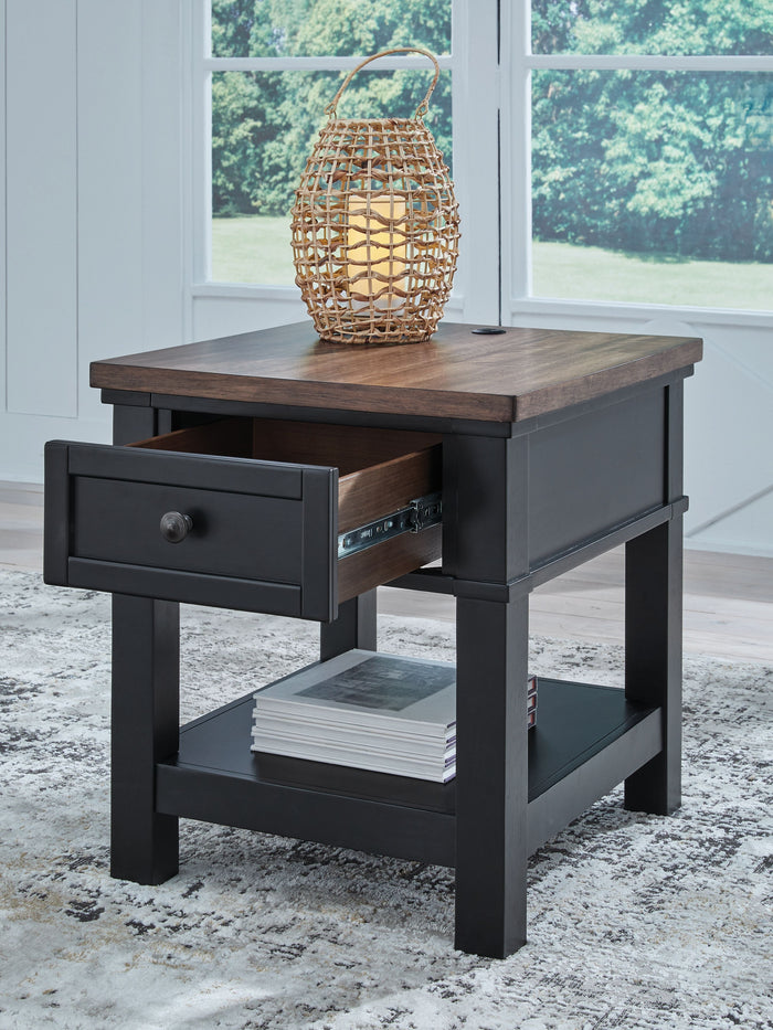 Wildenauer - Brown / Black - Rectangular End Table by Signature Design by Ashley® | Bel Furniture