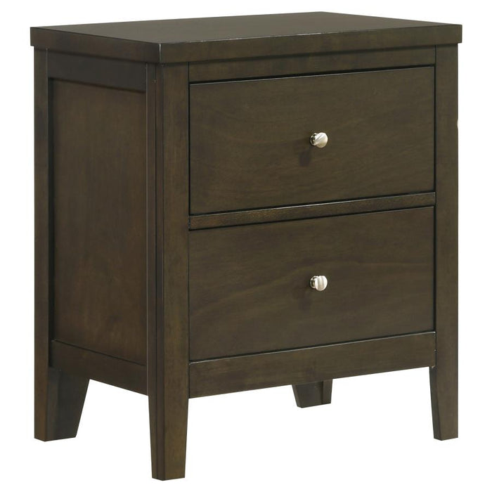 Wilkes 2-Drawer Nightstand Bedside Table Dark Cocoa