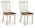 Wirloni Dining Room Side Chair (Set of 2) Antique White and Brown