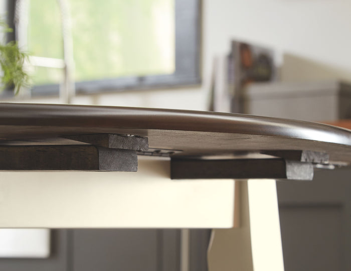 Woodanville - Cream / Brown - Round DRM Drop Leaf Table by Signature Design by Ashley® | Bel Furniture