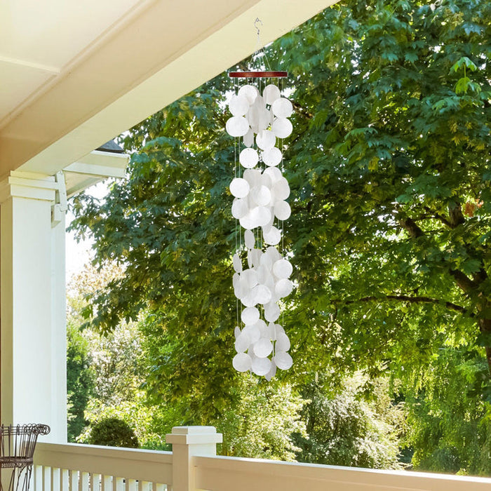 Woodstock Chimes Capiz Waterfall Blanca