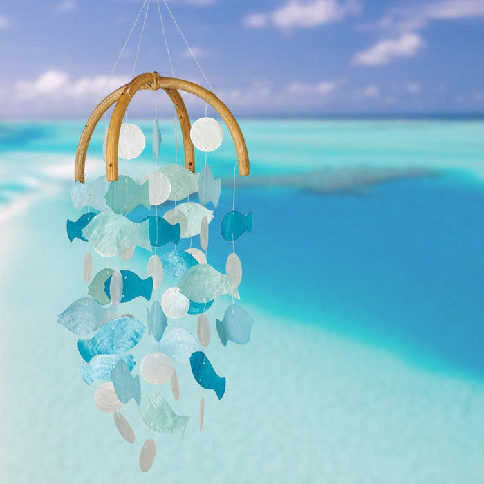 Woodstock Chimes Fish Capiz Chime Round
