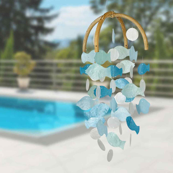 Woodstock Chimes Fish Capiz Chime Round