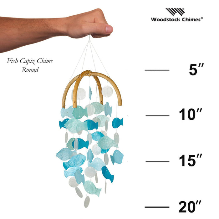 Woodstock Chimes Fish Capiz Chime Round