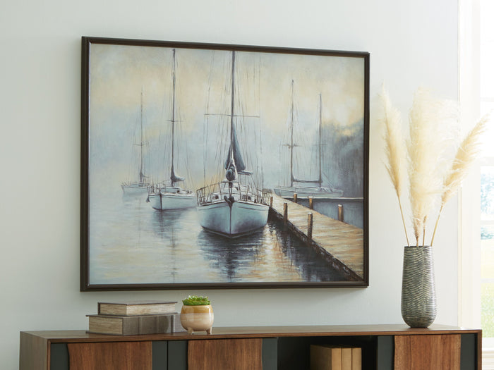 Worthney - Blue / White / Brown - Wall Art by Signature Design by Ashley® | Bel Furniture