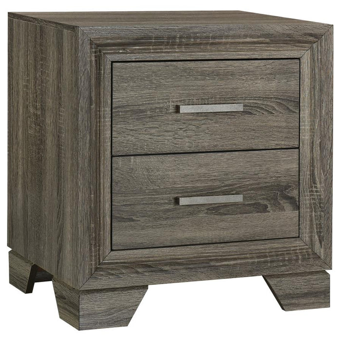Wright 2-Drawer Nightstand Bedside Table Brown Oak
