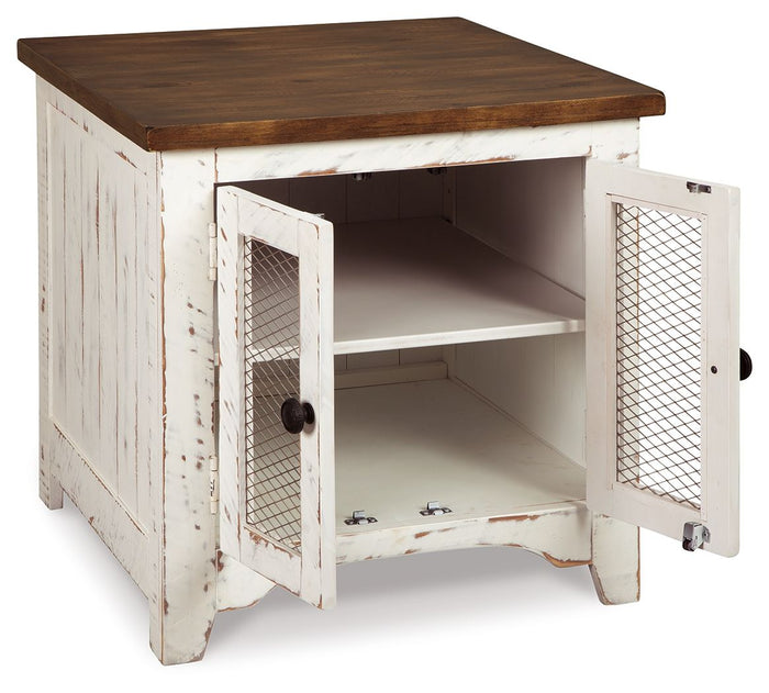 Wystfield - Rectangular End Table - 2 Doors - White / Brown - view 8