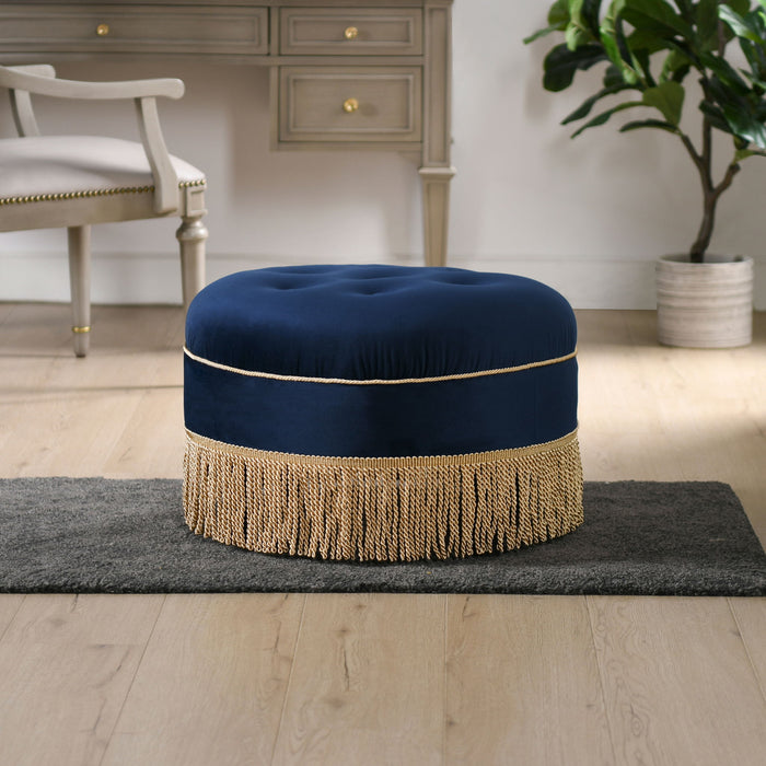 Yolanda - Round Upholstered Accent Ottoman - view 4