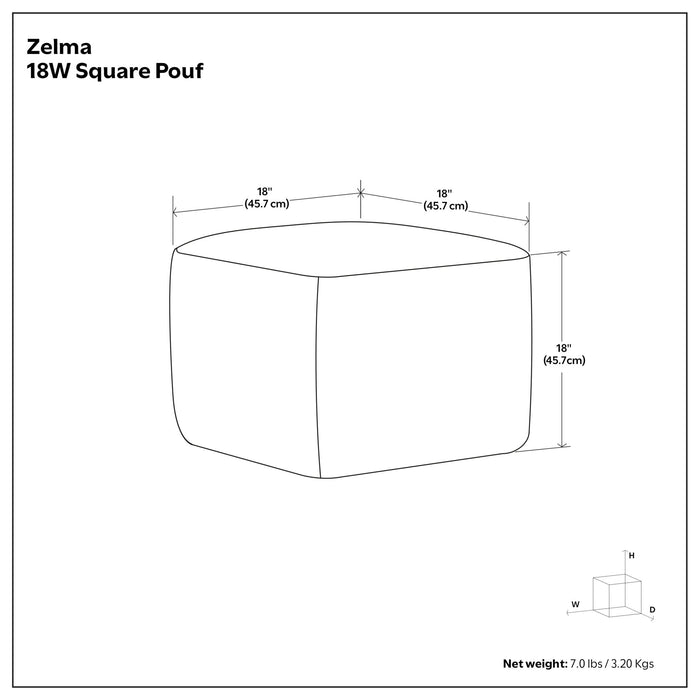 Zelma - Square Woven Outdoor / Indoor Pouf - Cream / Natural - view 7