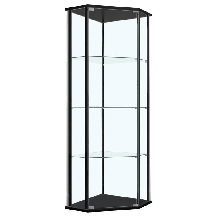 Zenobia 4-Shelf Curio Cabinet Display Case Black